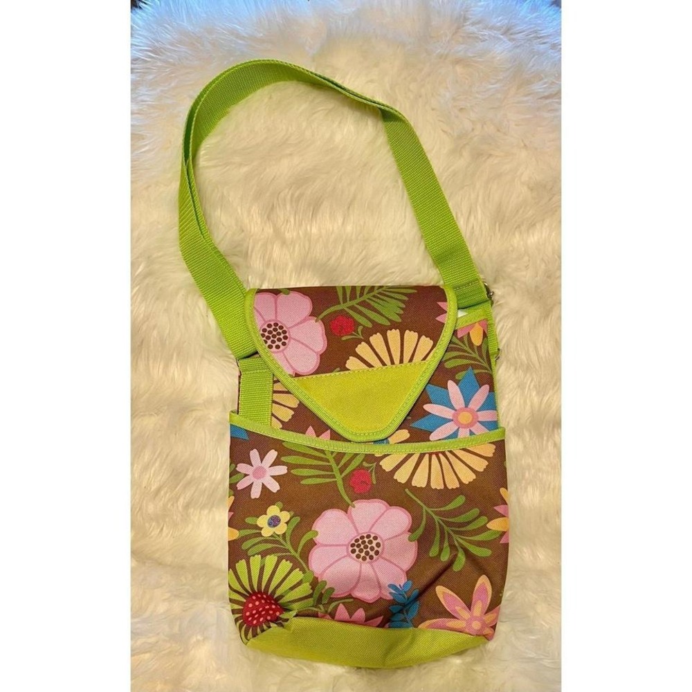 Picnic at Ascot Insulated Wine/Water Bottle Tote with Shoulder Strap - Floral